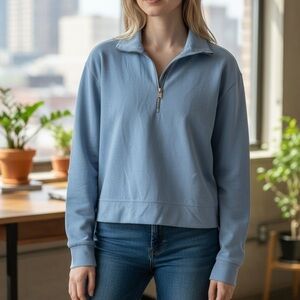 Athleta Light Blue Women's Quarter-Zip Sweatshirt